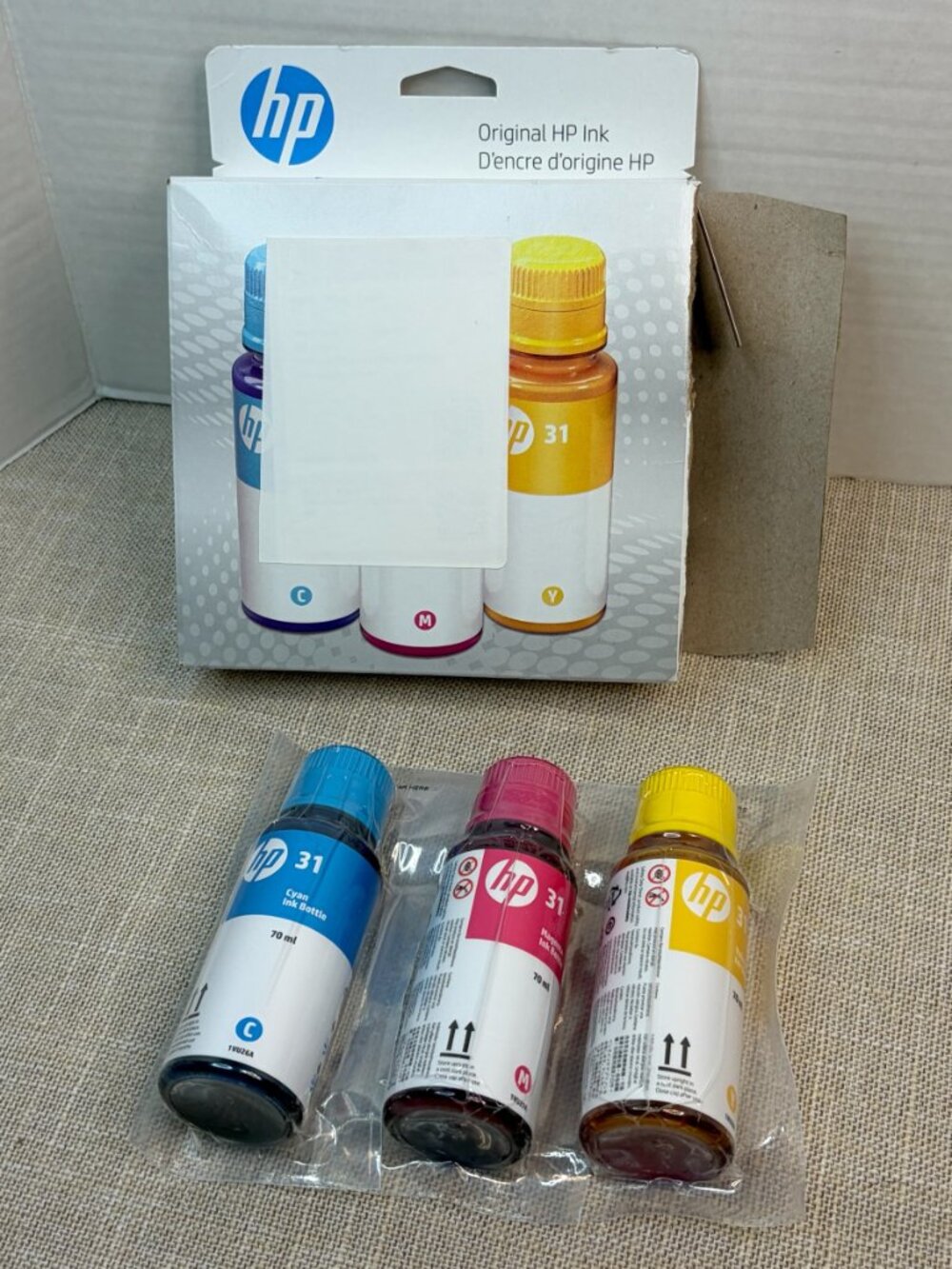 HP Smart Tank OEM Ink Refills Cyan Magenta Yellow Sealed NOP Exp 9/2026